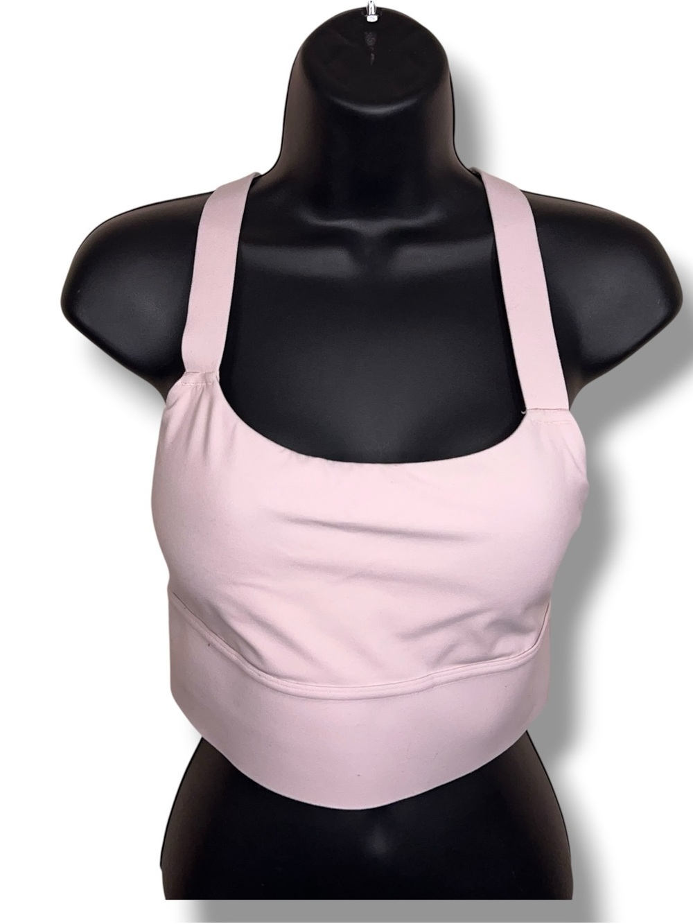 Medium Athleta Pastel Pink Sports Bra Lined Wide Band Racerback Style Athletic